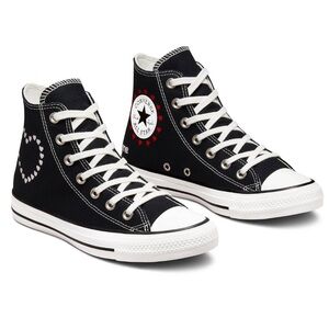 CONVERSE CHUCK TAYLOR High Tops with Love Embroidered Canvas Sneaker - W Size 9